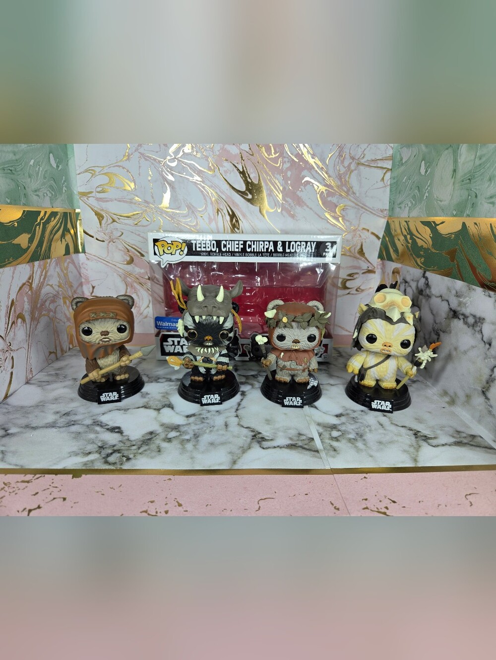 Star Wars Ewok Box Set Plus Wicket, Walmart Exclusive 2017, Displayed But Great